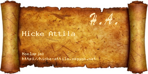 Hicke Attila névjegykártya