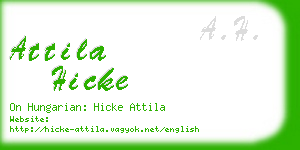 attila hicke business card